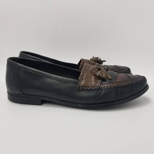 Martin Drake Mens Loafers Shoes Black Brown Tassel Moc Toe Leather Slip-On 10M